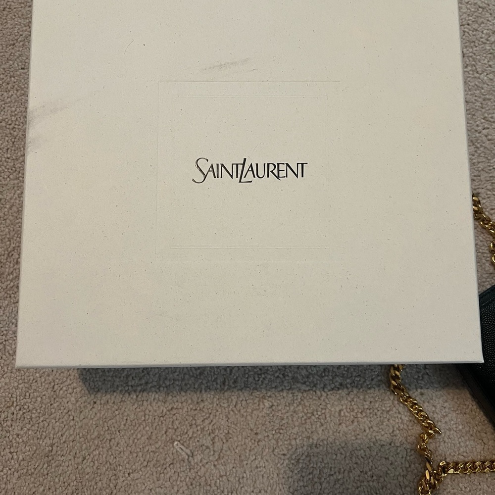 Saint Laurent Black Chevron Quilted Small Wallet Clutch - Picture 4 of 7